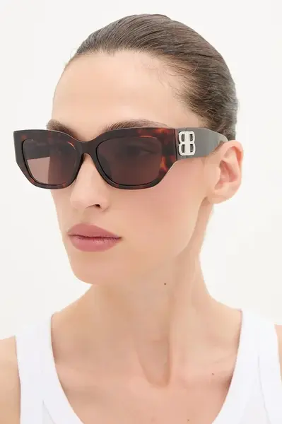 Sluneční brýle Balenciaga dámské, hnědá barva, BB0361SK