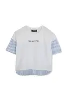 Dětské bavlněné tričko Karl Lagerfeld modrá barva, Z30493