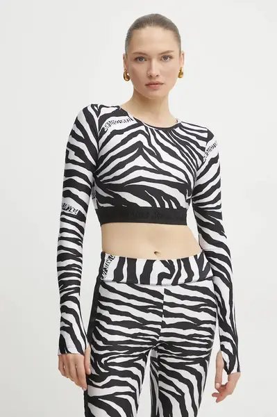 Tričko s dlouhým rukávem Versace Jeans Couture černá barva, 78HAH218 JS482