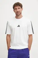 Bavlněné tričko adidas Essentials bílá barva, s aplikací, JW1952