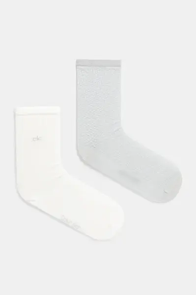 Ponožky Calvin Klein 2-pack dámské, šedá barva, 701232094