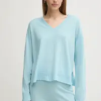 Vlněný svetr Liu Jo dámský, modrá barva, lehký, TA5078 MS026