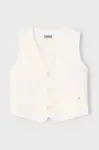 Dětská vesta s příměsí lnu Mayoral béžová barva, 3369