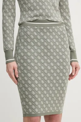 Sukně Guess LISE zelená barva, mini, pouzdrová, W4BD53 Z37K0
