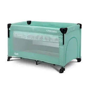 Caretero Cestovní postýlka se stahovací bočnicí, ESTI - mátová