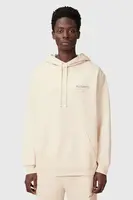 Bavlněná mikina AllSaints UNDERGROUND pánská, zelená barva, s kapucí, s potiskem, M034NB