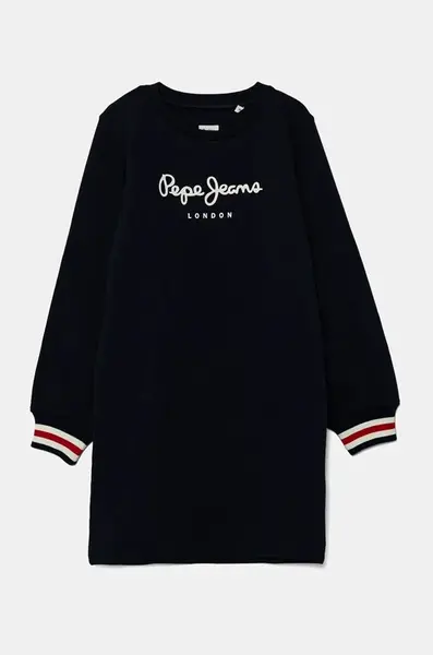 Dětské bavlněné šaty Pepe Jeans TORI tmavomodrá barva, mini, PG951676