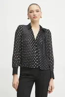 Košile Morgan CPOIS dámská, černá barva, regular, s klasickým límcem, CPOIS