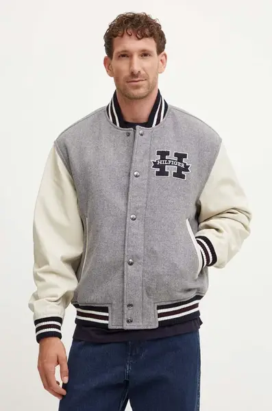 Vlněná bomber bunda Tommy Hilfiger