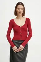 Kardigan Guess KATELYN dámský, červená barva, lehký, W5RR08 Z2V62