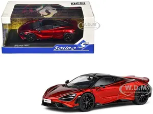 2020 McLaren 765 LT Volcano Red Metallic with Black Top 1/43 Diecast Model Car by Solido