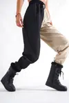 Capone Outfitters Trak Sole Women's Snow Boots with Side Zippered Collar Furry Laced Parachute Fabric