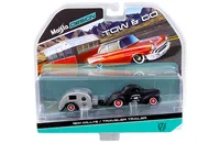 1941 Willys Matt Black and Traveler Trailer Tow & Go 1/64 Diecast Model by Maisto
