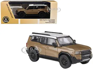 2024 Toyota Land Cruiser 250 Prado Trail Dust Beige with White Top 1/64 Diecast Model Car by Paragon Models