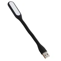 Portable USB LED Reading Light with Flexible Arm Mini Night Lamp for Laptop Desktop - Black
