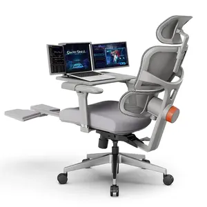 NEWTRAL NT002 Ergonomic Chair with Footrest + Detachable Workstation Desktop Gray
