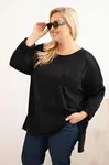 Kesi Włoski Dámska blúzka Plus Size bavlnená s potlačou čierna