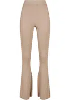Women's ribbed knit leggings Bootcut lighttaupe