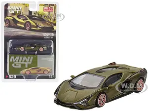 Lamborghini Sian FKP 37 "Presentation Edition" Matt Green Metallic Limited Edition to 4800 pieces Worldwide 1/64 Diecast Model Car by Mini GT