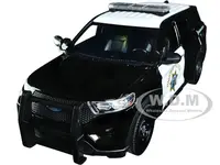 2022 Ford Police Interceptor Utility "California Highway Patrol" Black and White 1/24 Diecast Model Car by Motormax