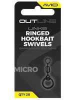 Avid carp obratlík s kroužkem outline mirco ringed hookbait swivel velikosti 19