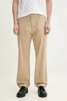 Kalhoty Hugo Blue pánské, béžová barva, jednoduché