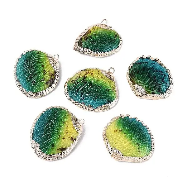 Spray Paint & Electroplate Natural Sea Shell Pendants