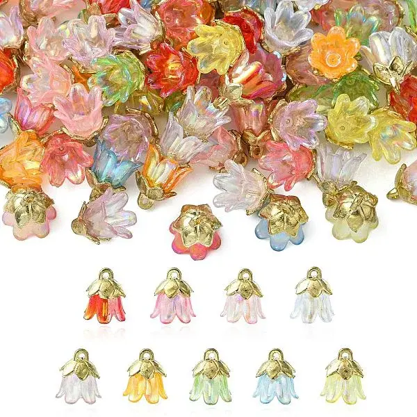 90Pcs 9 Colors Acrylic Pendants