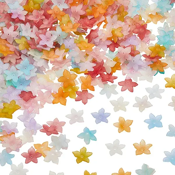 500Pcs Opaque Acrylic Bead Caps