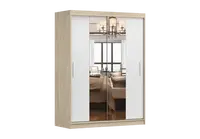 Šatní skříň Vista 01 Barva korpusu: Dub - sonoma, Dveře: Bílá mat / zrcadlo