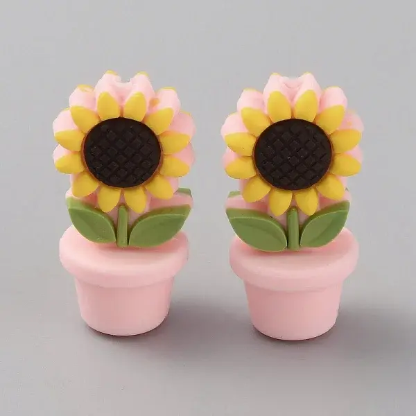Sunflower Flowerpot Food Grade Eco-Friendly Silicone Beads