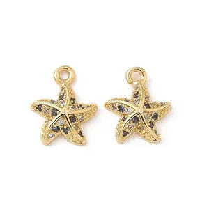 Brass Micro Pave Cubic Zirconia Charms