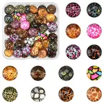 60Pcs Animal Skin Printed Glass Cabochons