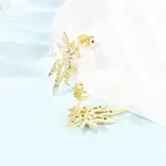 Star Brass Micro Pave Clear Cubic Zirconia Stud Earrings
