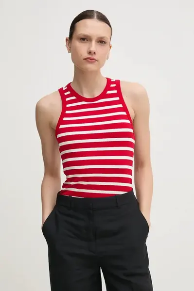 Top Tommy Hilfiger dámský, červená barva, WW0WW38635