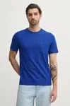 Bavlněné tričko Tommy Hilfiger modrá barva, MW0MW37283