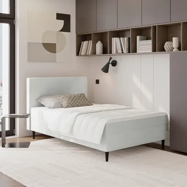 P & B AMERICKÁ POSTEL, 90/200 cm, šedá