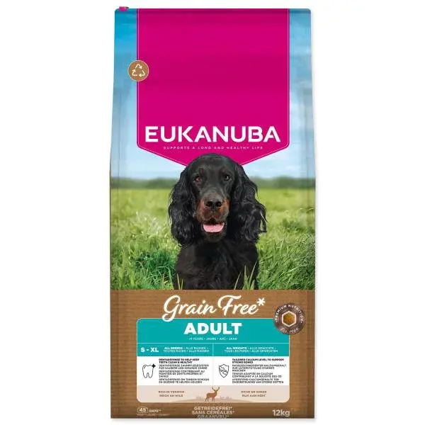 Krmivo EUKANUBA Grain Free Adult all breeds rich in venison 12 kg