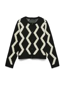 VERO MODA Kardigán 'VMARGIE'  čierna / biela