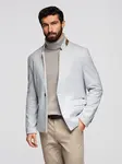 Ombre Men's melange rayon jacket with stand-up collar - grey melange