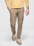 Ombre Men's cargo pants STRAIGHT LEG with zippered pockets - khaki