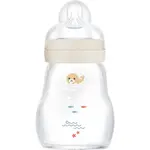 MAM Feel Good Glass Baby Bottle antikoliková sklenená fľaša 0m+ Beige 170 ml
