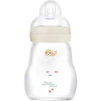 MAM Feel Good Glass Baby Bottle antikoliková sklenená fľaša 0m+ Beige 170 ml