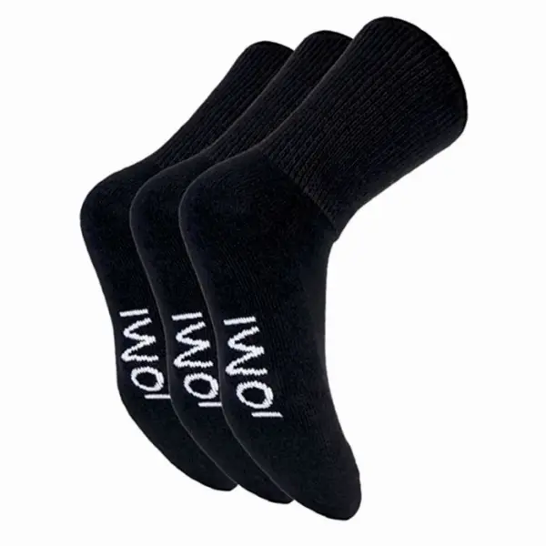 IOMI 3 páry Diabetik ponožiek so zdravotným lemom bez gumičiek Čierne - Veľkosť ponožky 46-50