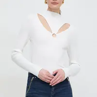 Svetr Morgan MELINE dámský, bílá barva, lehký, s pologolfem, MELINE