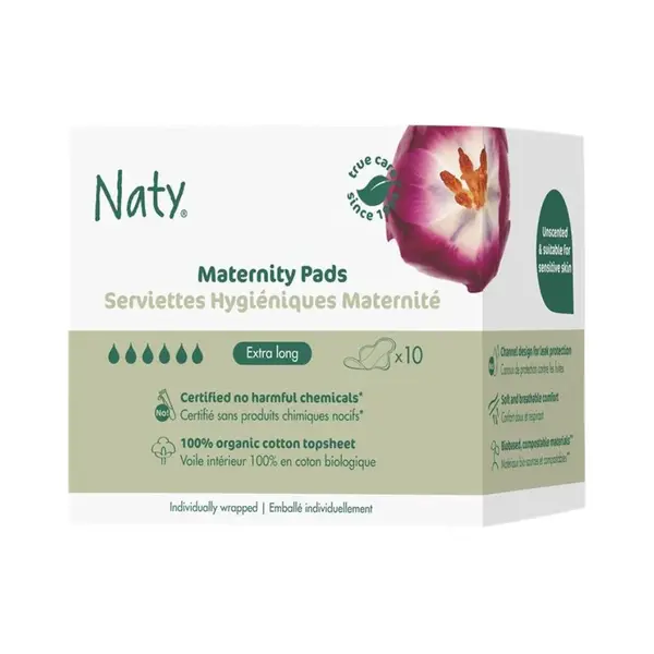 Naty Extra long mateřské vložky po porodu 10 ks