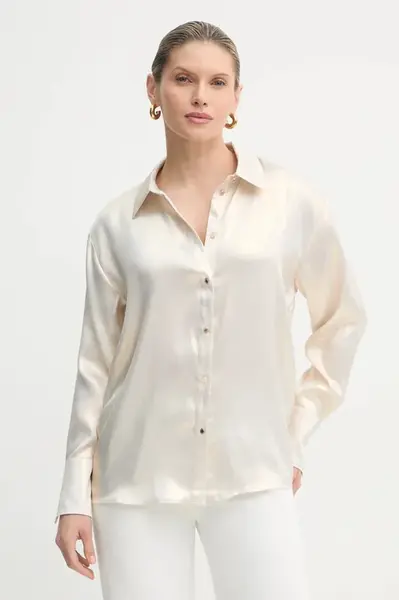 Košile Morgan dámská, zlatá barva, relaxed, s klasickým límcem