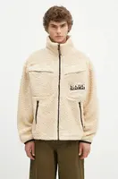 Fleecová mikina Napapijri T-Jaman Fz béžová barva, s aplikací, NP0A4HZNN1J1