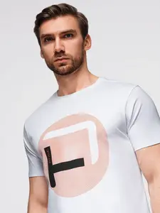 Ombre Men's t-shirt with large print - white