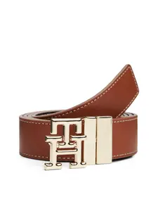 TOMMY HILFIGER Opasky  hnedá / zlatá / čierna